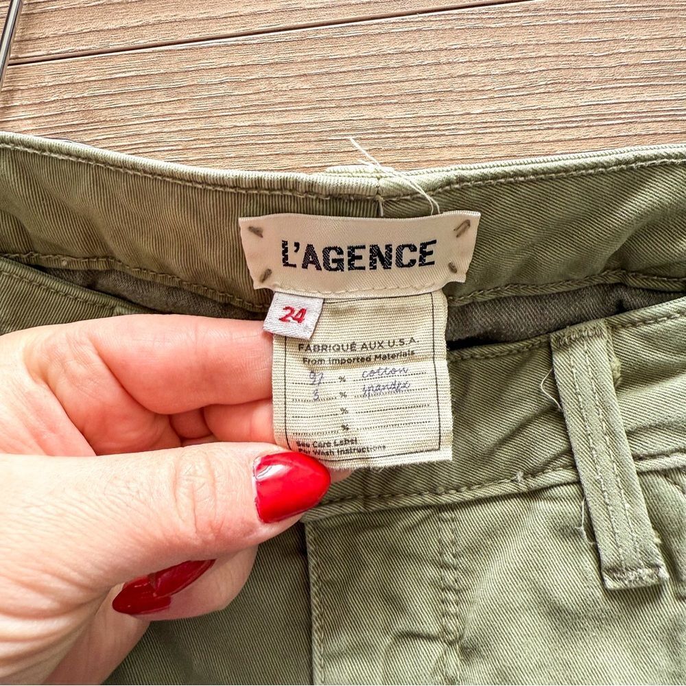 L’AGENCE Green Ankle Zip Cargo Pants / Utility Pants Size 24 - Picture 3 of 5